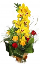 Бизнес-букет Золотая орхидея